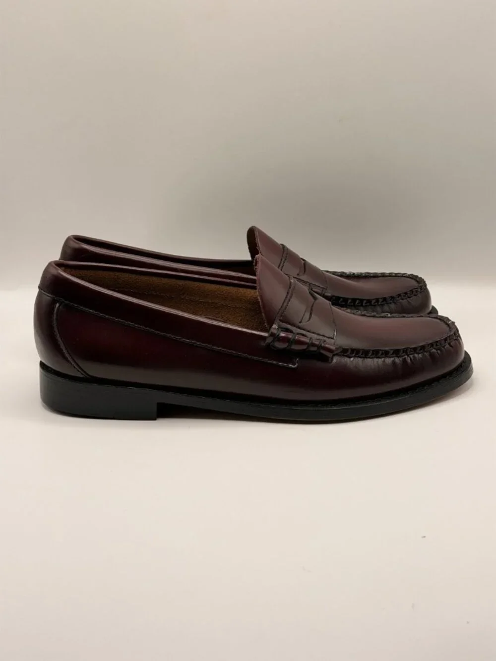 G.H. Bass Men's Larson Weejuns® Melon Leather Burgundy Penny Loafer Sz 7 D